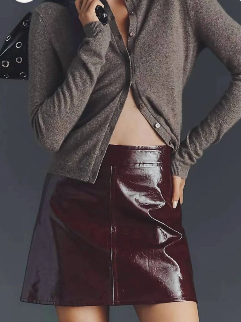 HUNTER BELL Meeghan Vegan Leather Mini Skirt
